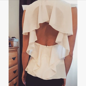 BCBGMaxAzria - Open Back Ruffle Top